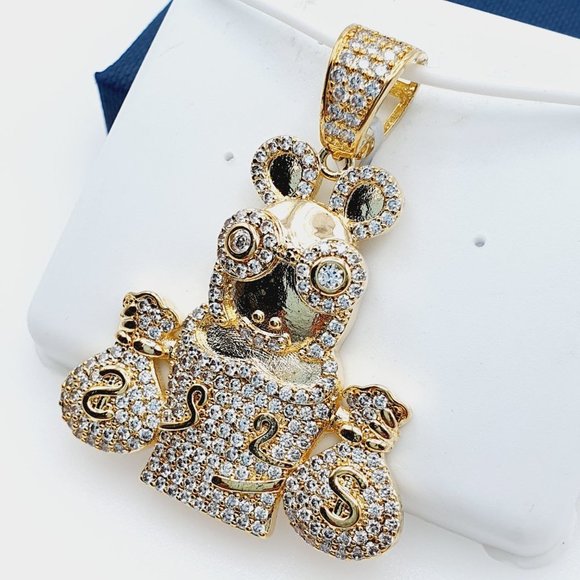 "14K Gold Plated Cubic Zircon Pendant, EVBRS361 - Picture 2 of 9